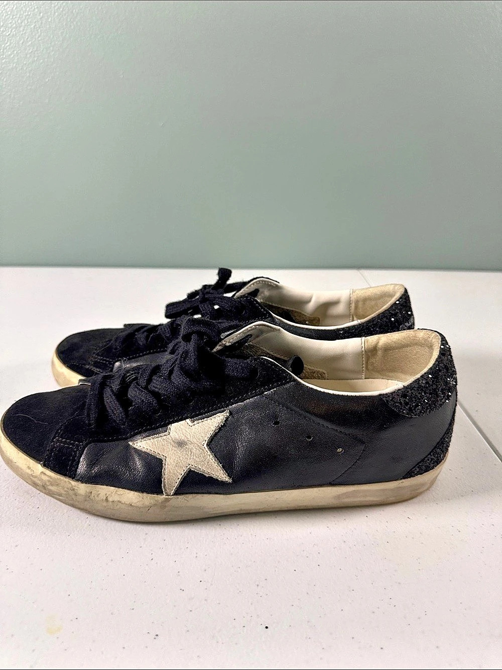 Golden Goose Super-Star Black & White Star Sneakers